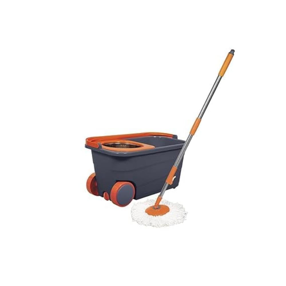 Chakaachak 360° Shine Spin Mop & Wringer Set | Premium Microfiber Mop Bucket System for Floor Cleaning | Includes 2 Extra Refills | Portable, Easy Spin, Durable & Fast Dry Mop for Home, Tiles & Office