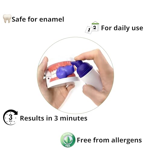 Image of Teeth Whitening Foam with Purple Color Correcting Technology - 50ml Gentle Formula for Daily Use, Stain Removal, Mint Flavor, Safe for Sensitive Teeth, Enamel-Friendly Whitening