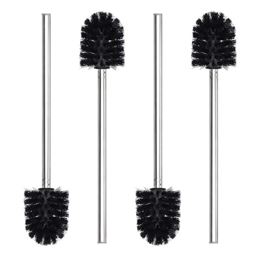 4 cepillos de inodoro de repuesto para baño, cepillo de limpieza de inodoro de acero inoxidable, limpiador de cuencos duradero