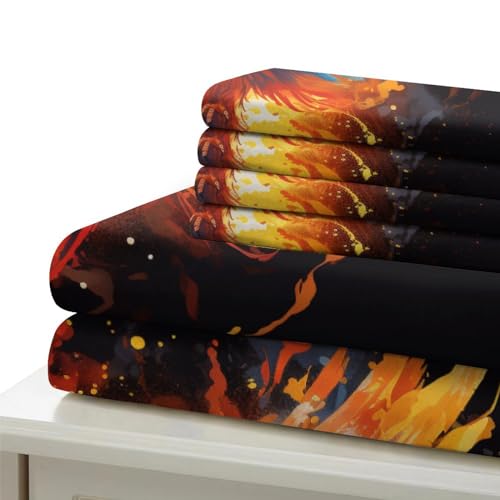 Housse de couette Phénix 3D King microfibre lit double sans repassage