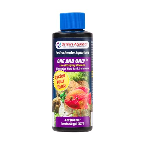 DrTim’s Aquatics One & Only for Freshwater Aquariums – 4 oz – Live Nitrifying Solution – Jumpstarts Cycling, Supports Biological Balance & Long-Term Water Stability