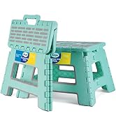 Korpai 2022 Upgrade 9" Folding Step Stool for Adults and Kids Holds Up to 300 lbs ,Non-Slip Foldi...