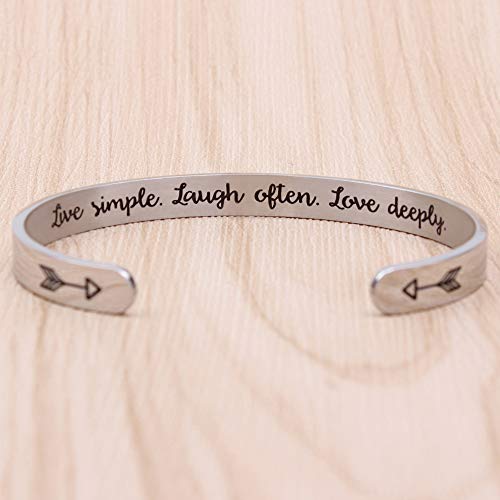 Btysun Bracelets for Women Mothers Day Bracelet Gifts from Daughter Inspirational Gifts for Women Graduation Gifts for Her Motivational Birthday Cuff Bangle Friendship Personalized Mantra Jewelry…