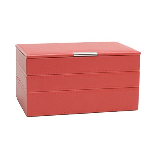 WOLF 318842 Medium Stackable Jewelry Tray Set, Coral