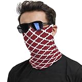 Nevjipu Halstücher für Damen und Herren – Roter marokkanischer Druck, Bandana, Sturmhaube, Halstuch, halbe Gesichtsmaske