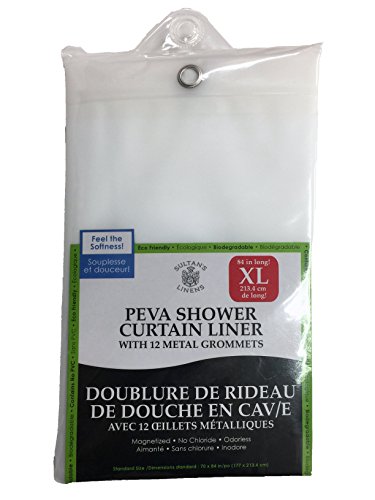Extra Long PEVA Shower Curtain Liner 84