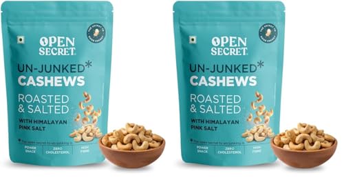 Image of Open Secret Premium Roasted and Salted Cashew | 200g | Dry Fruits, Kaju, Cashews, Cashew Nuts, Roasted Cashews, Freshly Roasted, Nutritious, Crunchy & Delicious, Snacks (Pack of 2)