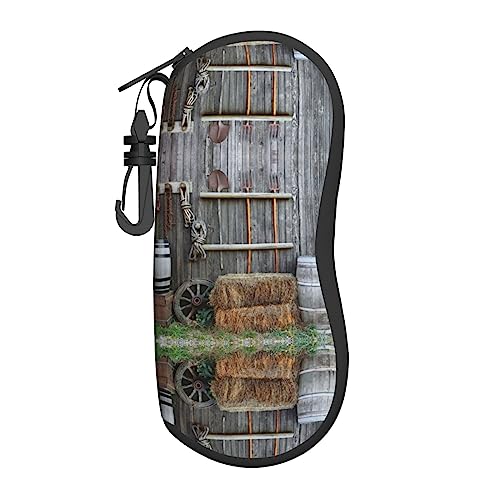 PIXOLE WITHIN THE TIDES - Funda protectora para gafas, gafas de sol, funda suave, funda para gafas, Campo de granero de madera, Talla única