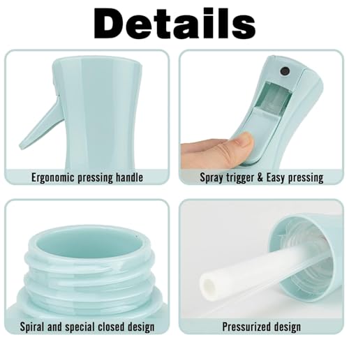 2 Stück Friseursprühflaschen, Feinnebel-Sprühflasche 200ml, Kontinuierliche Wassersprühflasche, Wassernebel, Auslaufsicher, Sprühkopf für Haare, Gesicht, Pflanzen, Wiederbefüllbar Sprühflaschen