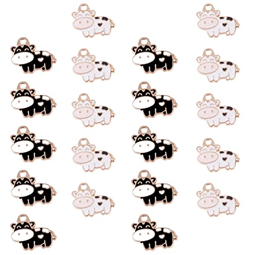 Artibetter - Artibetter 40 Pièces Vache Charmes Mignon Vache Charmes Perles Pendentif en Alliage Bijoux Faisant des Résultats pour Bracelet Collier Boucles D' Oreilles Porte- Clés Bricolage Artisanat Blanc