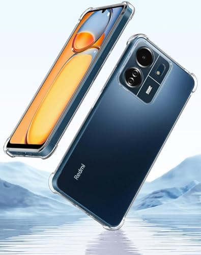 Image of BOXXO Flexible Back Cover for Mi Redmi 13C 4G | Back Cover Transparent Clear Shockproof Case Four Corner Protection | Slim Protective Mobile Phone Cover for Mi Redmi 13C 4G
