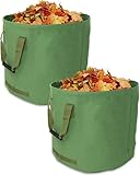 Benz Garden 2X Garten-Abfallsack - Faltbarer Laub-Sack aus robustem Leinengewebe - Schwerlast-Gartensack - Gartentasche - Rasensack - 2X 125 Liter
