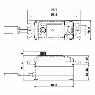 Savöx Servo Savox SC-1251MG+ Digital-Getriebe-Servo mit niedrigem Profil