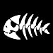 EvolveFISH FSM Jolly Pirate Fish Vinyl Decal White 5"