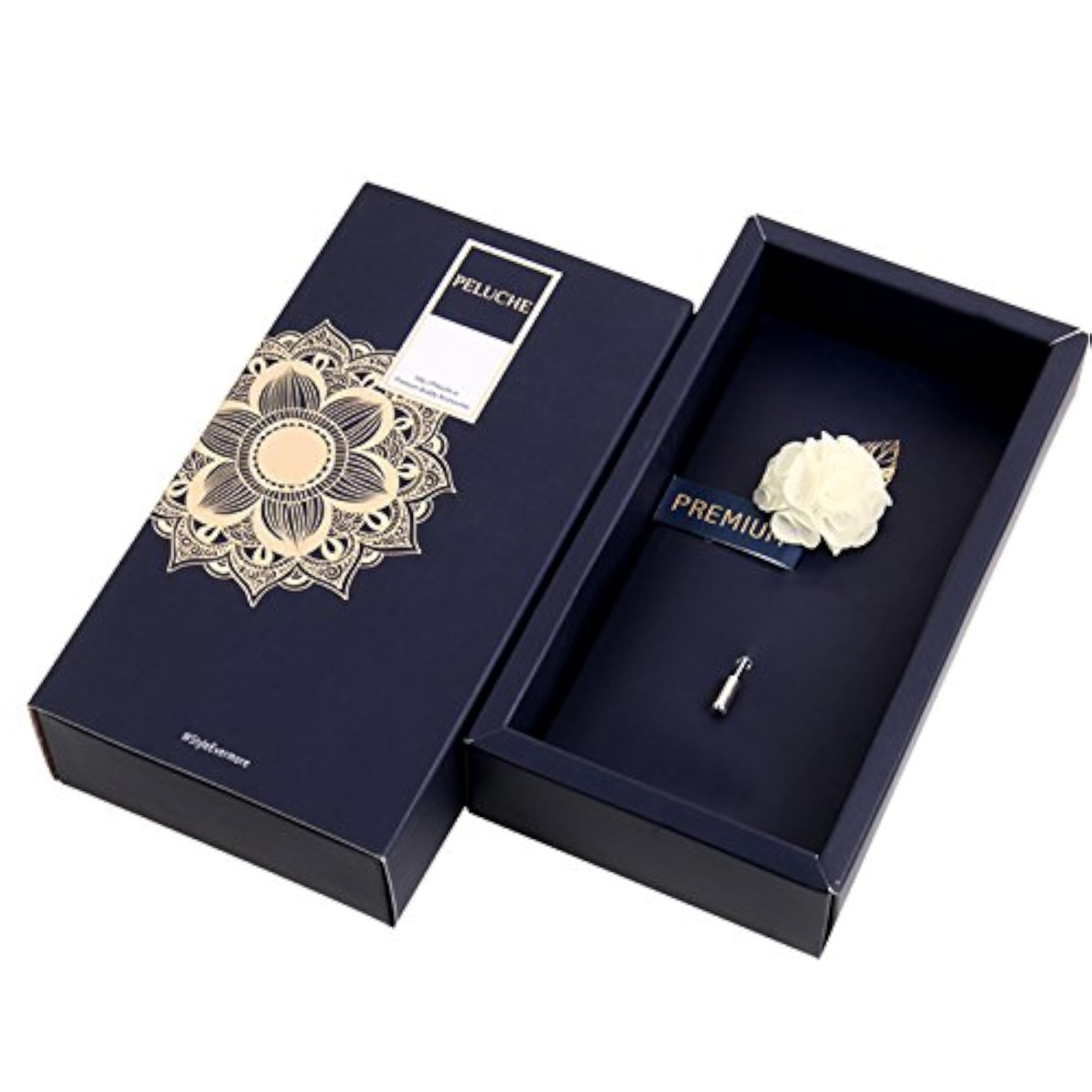 Men's A Sombre Retreat Off White Brooch, Elegant Design