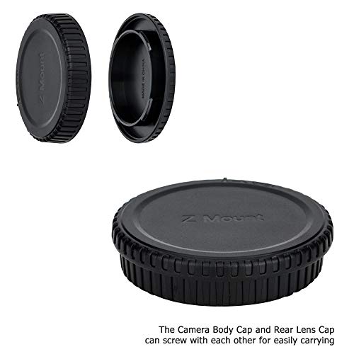 Image of JJC 2-Pack Z Mount Body Cap & Rear Lens Cover for Nikon Z6 III II Z7 II Z5 | Back Sensor Dust Cap for Z6III Z6II Z7II Z5II Z5 Z6 Z7 Z8 Z9 Z50 Z50 II Z50II ZR Zf Zfc Mirrorless Camera & Z Mount Lens