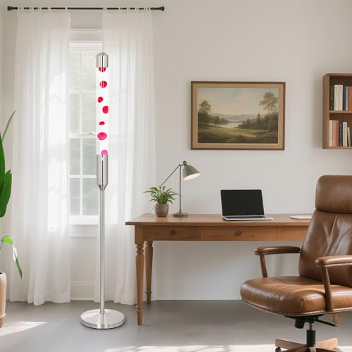 Image of Kyzfy 59-Inch Liquid Motion Lamp,Magma Lamp, Mood Relaxation Light,Suitable for Home Decoration, Living Room, Office, Bedroom, cafe (59 inch Clear Water red Wax /Silver)