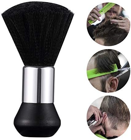Surplex Hairdressing Brush Neck Duster Brushes for Hairdressers, Salon Hairdressing Hair Cutting Barber, Ultra Soft Bristles, Rubber Grip, Black