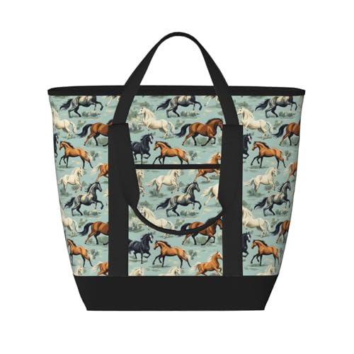 Sac isotherme doux pour pique-nique et voyage avec imprimé équestre élégant