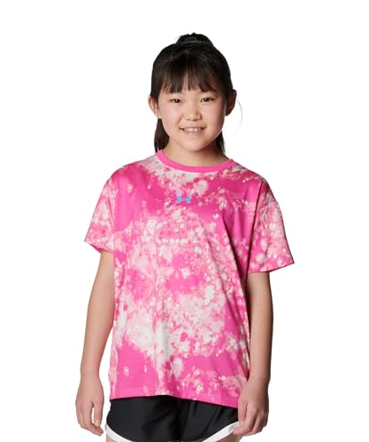 [�A���_�[�A�[�}�[] UA TECH PRINTED SHORT SLEEVE T-SHIRT Rebel Pink/Sunset Pink/Viral Blue YXL