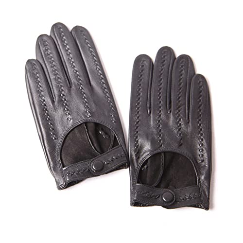 RDJOIMBX Fingerless Gloves For Women Autumn Style Genuine Leather Man Gloves Locomotive Driving Unlined Imported Sheepskin Gloves Male Mittens Gardening Gloves For Women(Noir,XL)