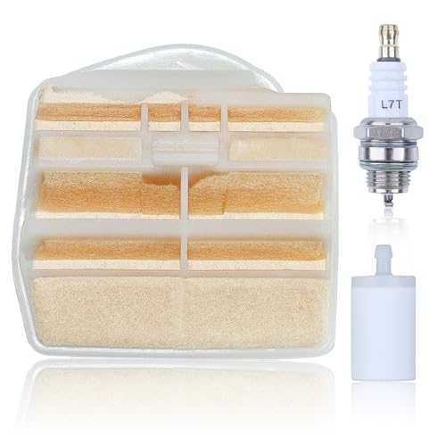 Haishine Luftfilter Kit für Husqvarna Husqvarna 450, 445, 445E, 450E Kettensägen, mit Zündkerze, Kraftstofffilter, Luftfilter, Ersetzt 544080803