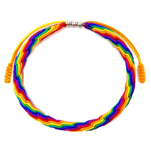 LAMIBEE Pride LGBTQAI+ Pride Love Wins Tibetan Wrist Wrap Bracelets, With LGBTQ Surfer String Rope Bracelet for Him and Her, Women Men, Support LGBTQ Community