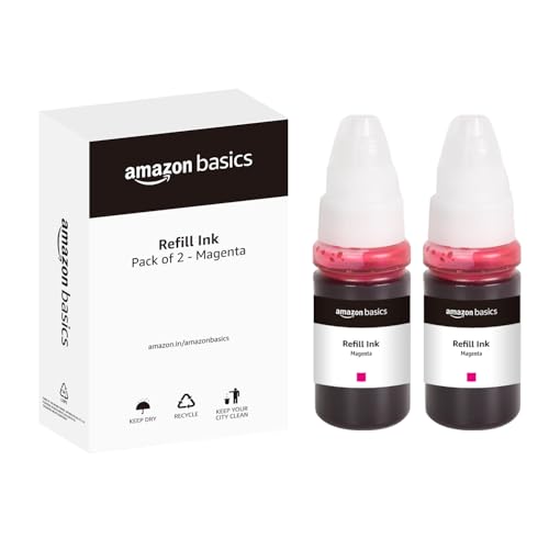 Image of Amazon Basics GI 790 Dual Pack Refill Ink for Canon PIXMA G1000, G1010, G1100, G2000, G2002, G2010, G2012, G2100, G3000, G3010, G3012, G3100, G4000, G4010 Magenta - 70ml