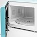Haden 700 Watt 0.7 Cubic Foot Microwave Oven with Digital Controls, Defrost, and Instant Start Countertop Small Appliance, Turquoise/Chrome