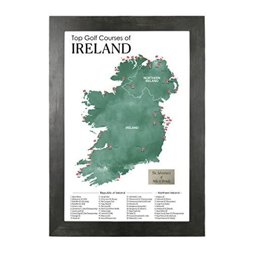 Push Pin Travel Map Ireland Golf Courses 27.5"x19.5