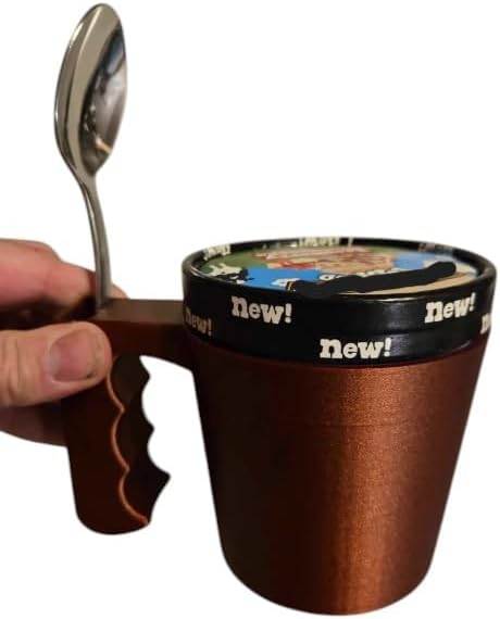 Pistol Grip Ice Cream Pint Holder with Spoon Slot – Secure Handle Design for One-Handed Use – Fits Standard 16oz Pints – No More Cold Hands or Mess – Unique and Functional Gift (Clear) image 5