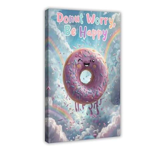 Toile en forme de donut haute définition peinture moderne de 40,6 x 61 cm pour salon élégant