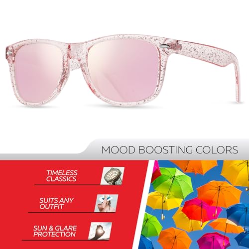 Image of Retro Rewind Polarized Sunglasses for Women Men - UV400 Classic Square Vintage Shades Trendy Unisex Sun Glasses