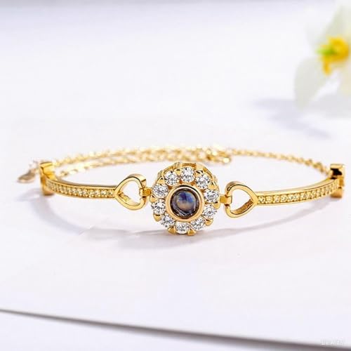 Sterling Silver Custom Bracelet with picture inside Customized Photo Projection Bracelet for Women Couple Sister Best Friend2