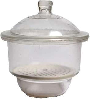 United Scientific 6" Borosilicate Glass Desiccator with Porcelain Plate - 150mm Non-Vacuum Lab Storage