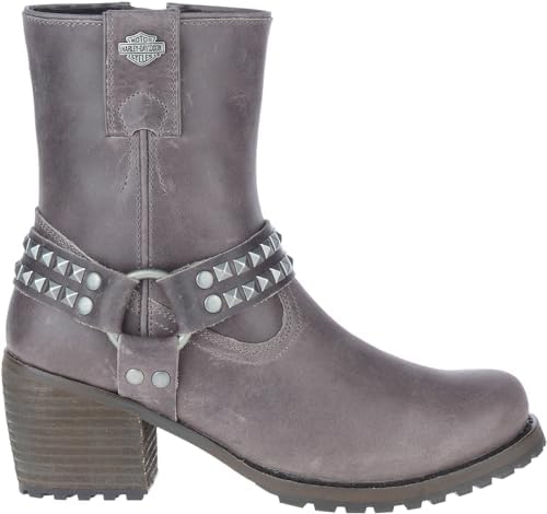 HARLEY-DAVIDSON FOOTWEAR Women's Tamori Harness Boot, Grey, 7 | Image 1