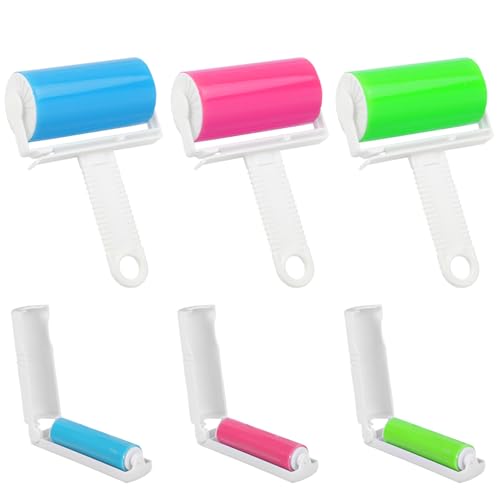 Prmape Lot de 6 rouleaux à peluches réutilisables et lavables pour enlever les poils, la poussière, les peluches, les poils d'animaux, les canapés, les tapis