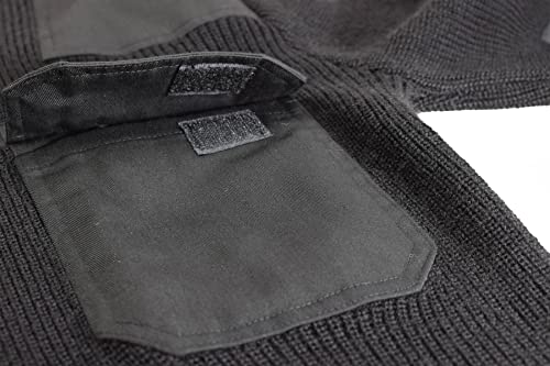 German Army Style Mil-Tec Pullover Commando Jersey Black Sweater Wool Blend Large #TOP6