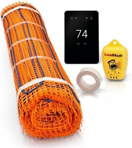 SunTouch Mat TapeMat Electric Floor Heating Kit, 15 Sq. Ft., 2' x 7.5', (120V) with Command Touch Programmable Thermostat, Plain