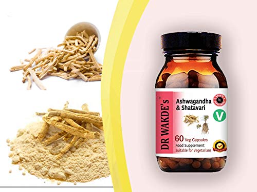 Dr Wakde's Ashwagandha & Shatavari Capsules (60 Veg Caps, Rejuvenating Herbs, Energy Support, Ayurvedic Supplement, Vegan, Herbal, All Natural, Made In Uk) #TOP6
