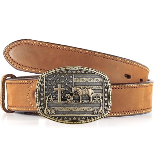Image of Cowboy Belt Buckle for Men Western Cowgirl Rodeo Longhorn Bull Belt Buckles