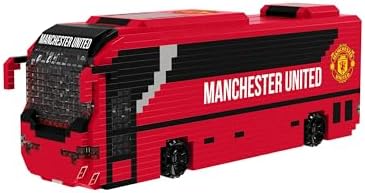 FOCO Offizielles Lizenzprodukt Manchester United FC BRXLZ-Steine 3D-Fußball-Reisebus Bau-Set