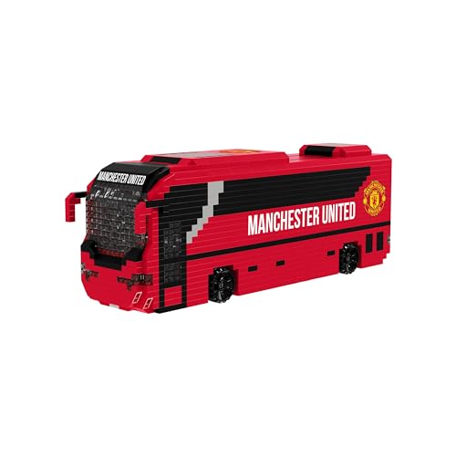 FOCO Officially Licensed Manchester United FC Football BRXLZ Bricks 3D Coach Toy Model - Premier League Construction Toy - 1347 Pieces - Ages 12+ - Sports Merchandise
