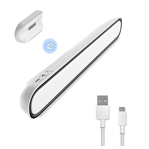 Dynoar Voice Control Under Cabinet Lights 11.81 Inch Rechargeable 60-LED 3 Colors Dimmable Magnetic Under Counter Lights Wireless for Kitchen Closet Undercabinet Undercounter Lighting 1800 mAh