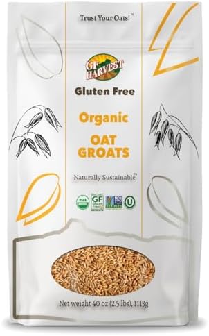 GF Harvest Gluten Free Organic Oat Groats, 40 Ounce Bag