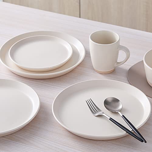 Stone Lain Jules Stoneware Dinnerware Set, 32-Piece Service For 8, Off White #TOP2