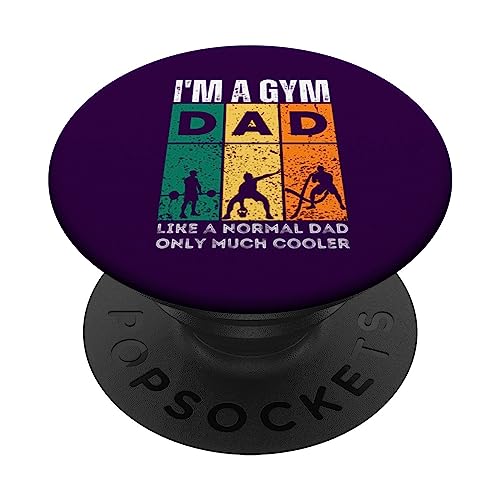 I'm a gym dad like a normal dad only much cooler juego retro PopSockets PopGrip Intercambiable