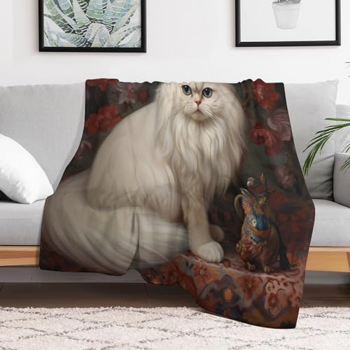 Couverture polaire animal chat plaid canapé flannel doux lit 130x180