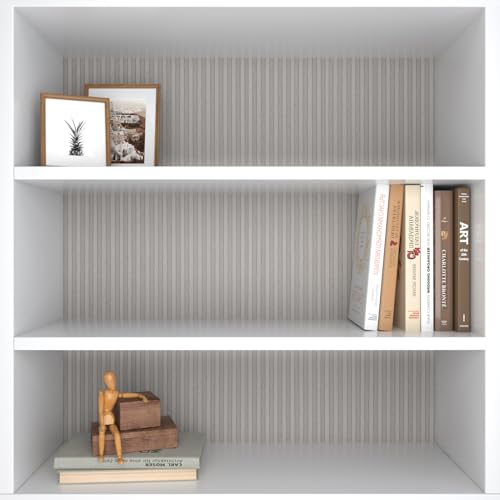 Papier peint à rayures de bois gris clair grand format 81,3x894,3cm