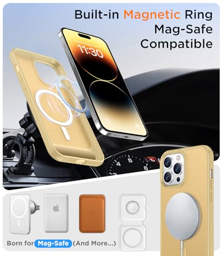 Image of Magnetic Compatible with iPhone 14 Pro Max Case, [Built-in Invisible Kickstand][Compatible with MagSafe] [Military Grade Shockproof] Slim Translucent Matte Phone Case for iPhone 14 Pro Max 6.7 inch